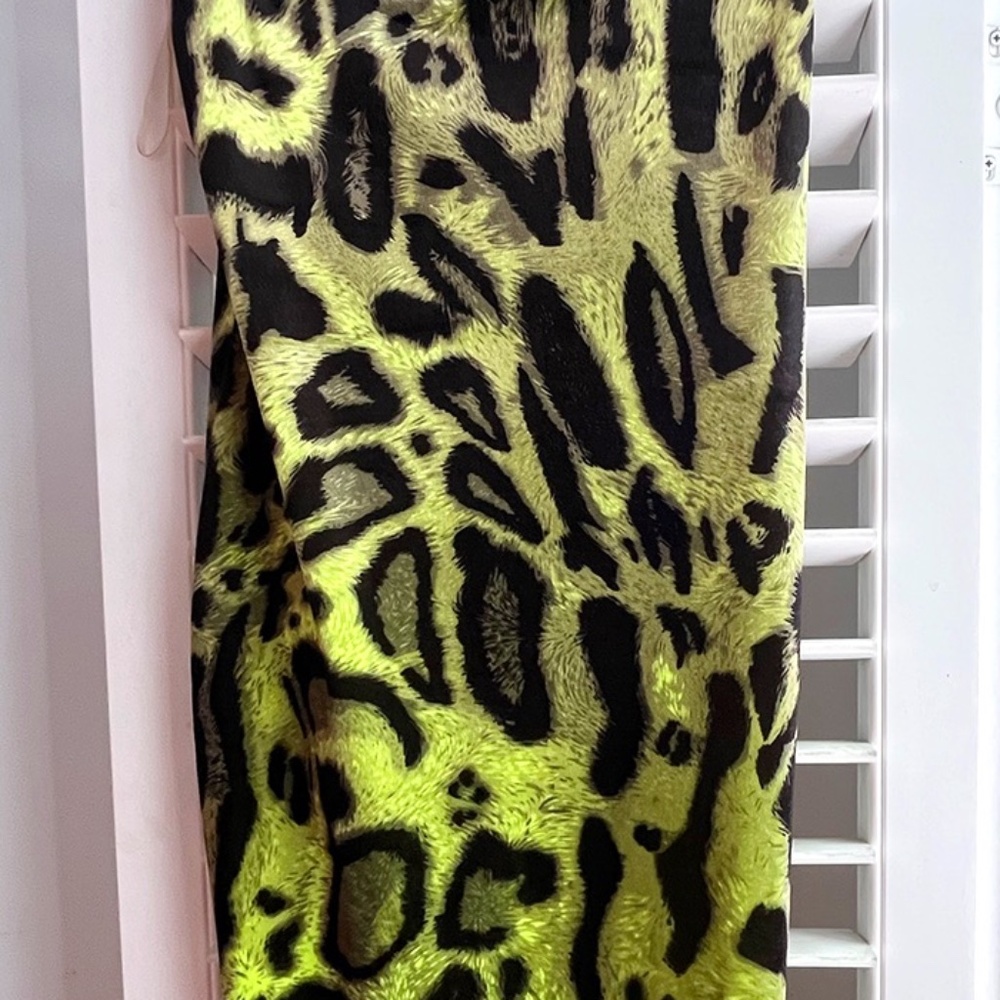 Fashion Nova Women's Dress  Bodycon Green Animal Print Adjustable Strap. Size XS